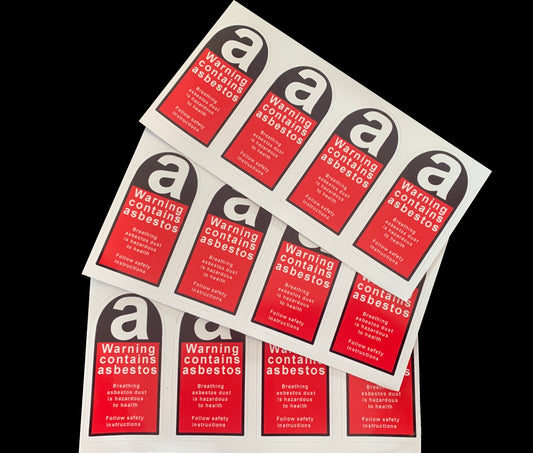 Asbestos Stickers (42mm x  80mm) x 12