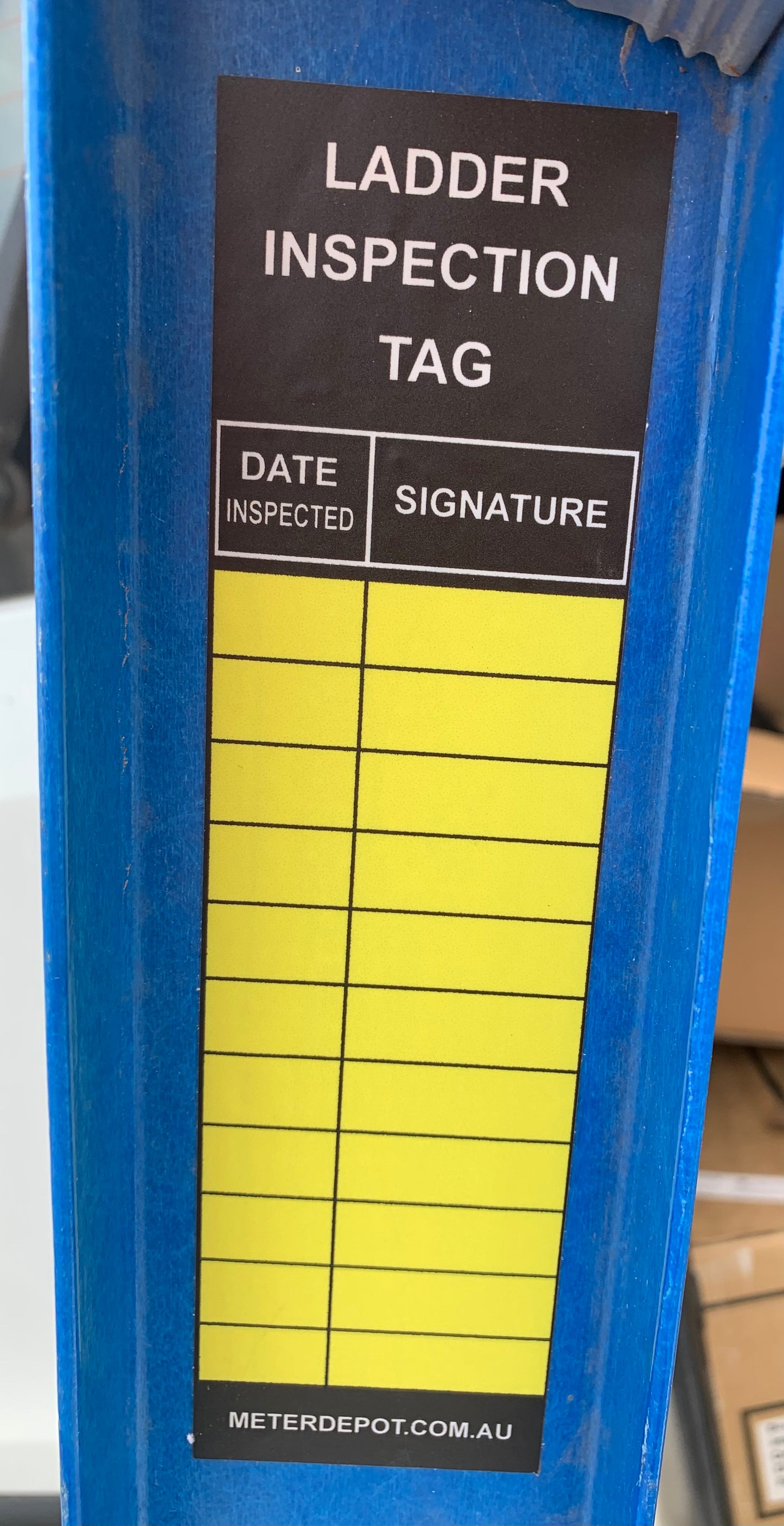 Ladder inspection sticker - Meter Depot